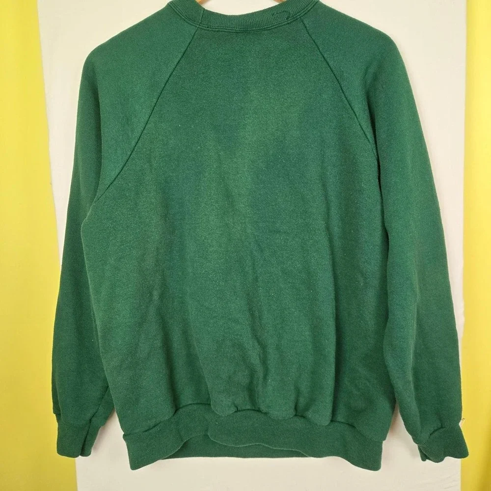 Vintage green basketball crewneck sweatshirt unisex size L by Hanes - Picture 4 of 6